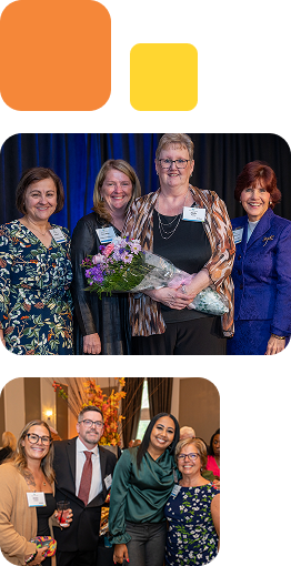 Employees enjoying award ceremony